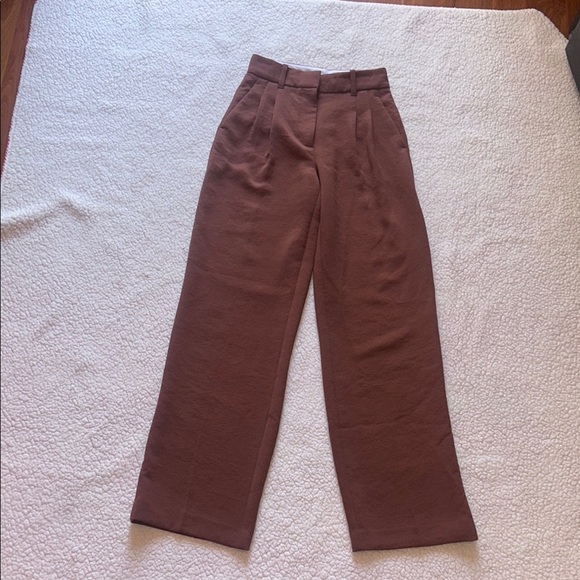 Wilfred Espresso Wide Leg Pants Red Brown - Picture 2 of 10